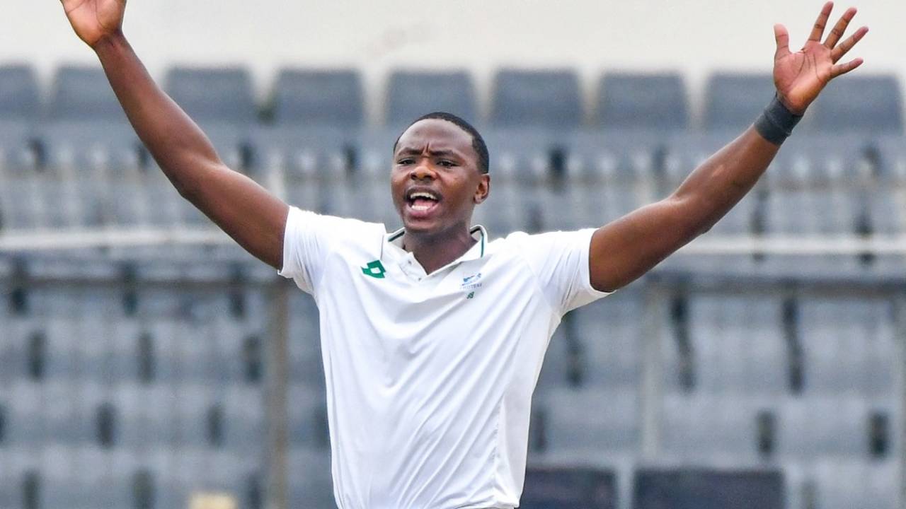 Kagiso Rabada struck twice in the same over on the third morning, Bangladesh vs South Africa, 1st Test, Mirpur, 3rd day, October 23, 2024