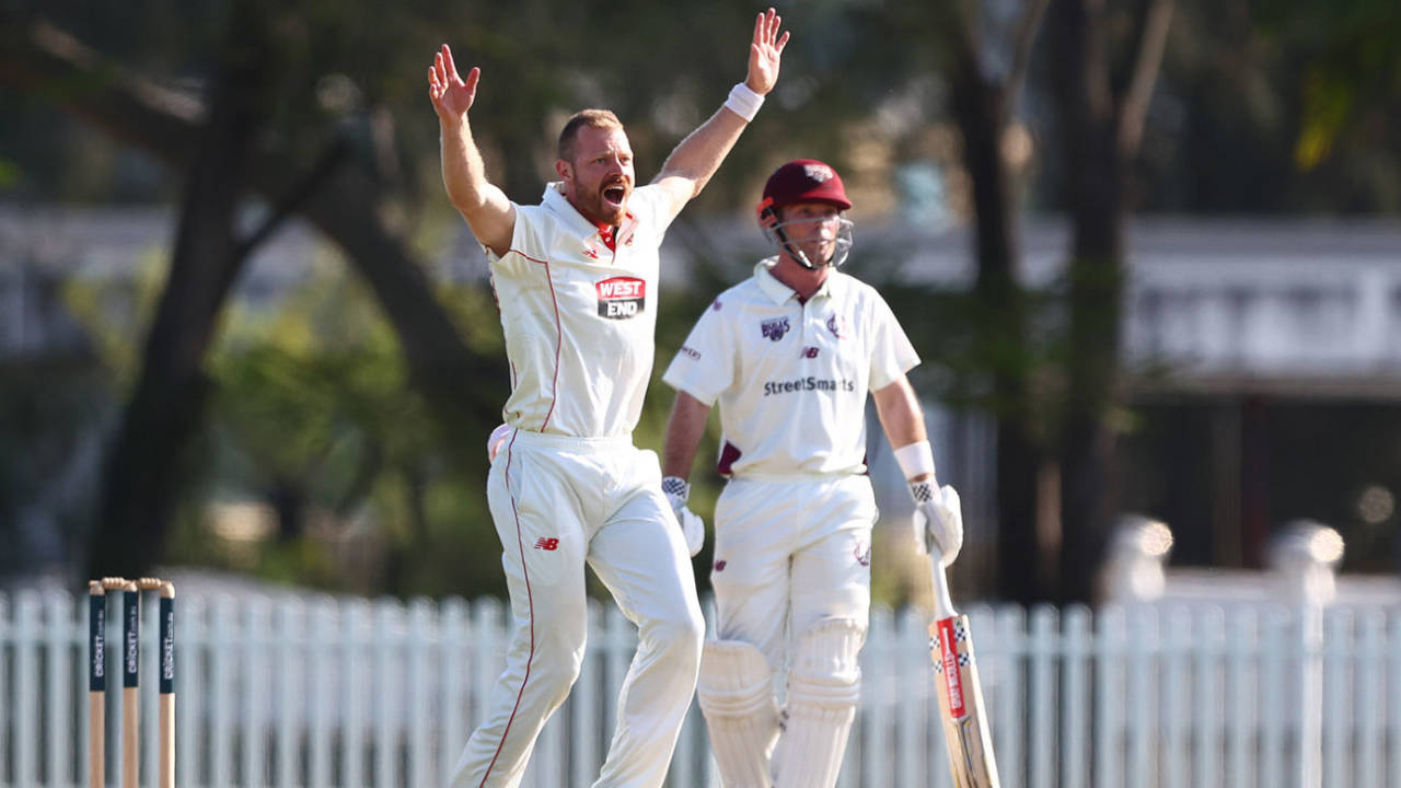 Nathan McAndrew's five wickets pushed South Australia towards victory, Queensland vs South Australia, Sheffield Shield, Allan Border Field, October 23, 2024