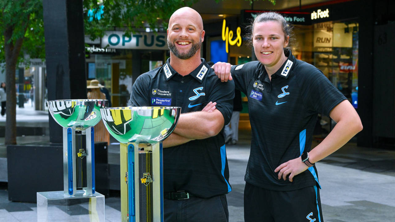 Adelaide Strikers head coach Luke Williams and captain Tahlia McGrath ahead of their hat-trick title bid, Adelaide, October 24, 2024