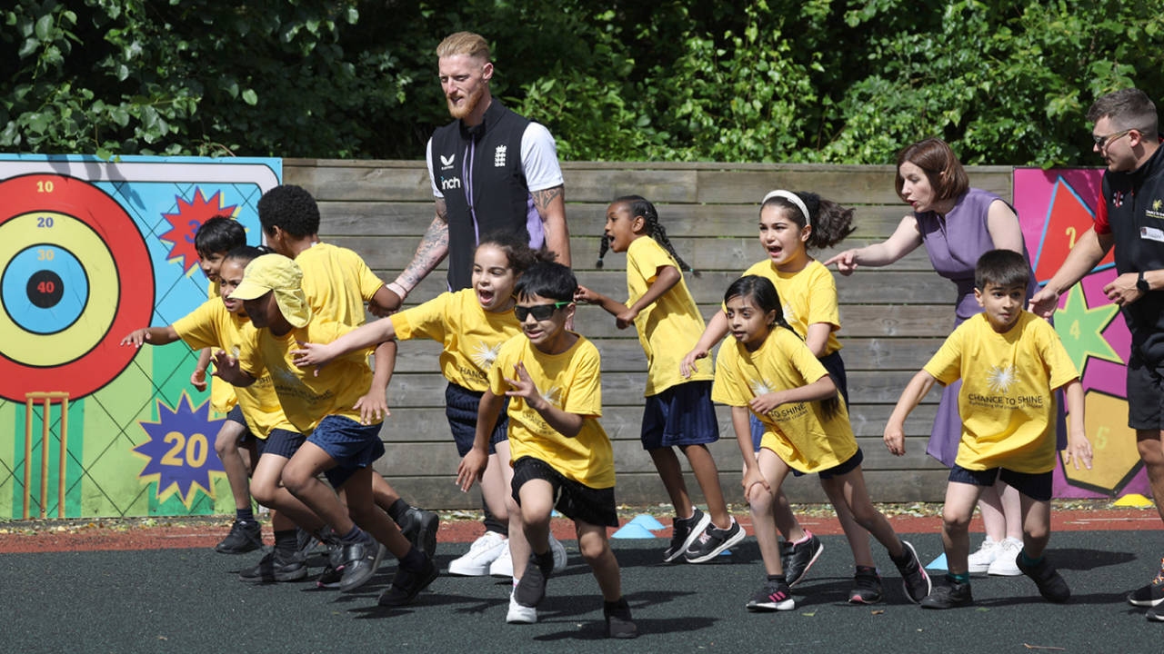 Ben Stokes attends a Chance to Shine school event, Newcastle, June 27, 2024