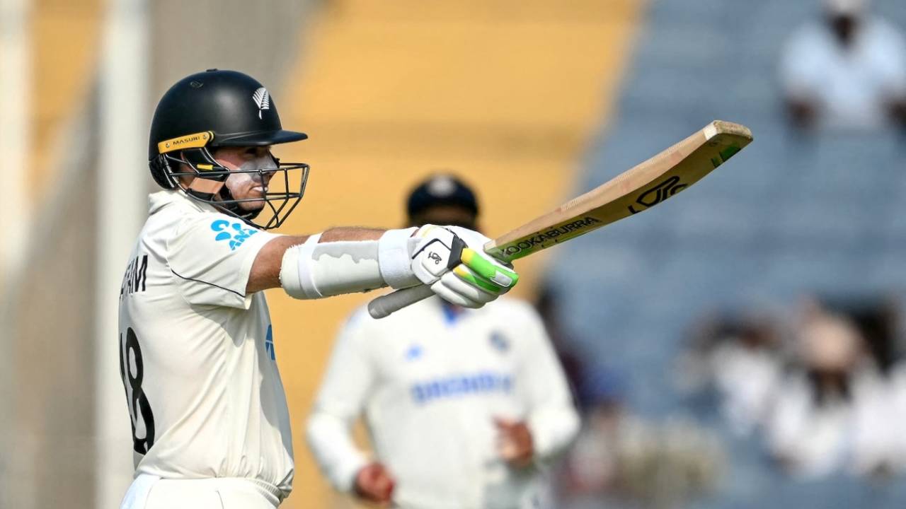 Tom Latham brought up a solid half-century, India vs New Zealand, 2nd Test, Pune, 2nd day, October 25, 2024