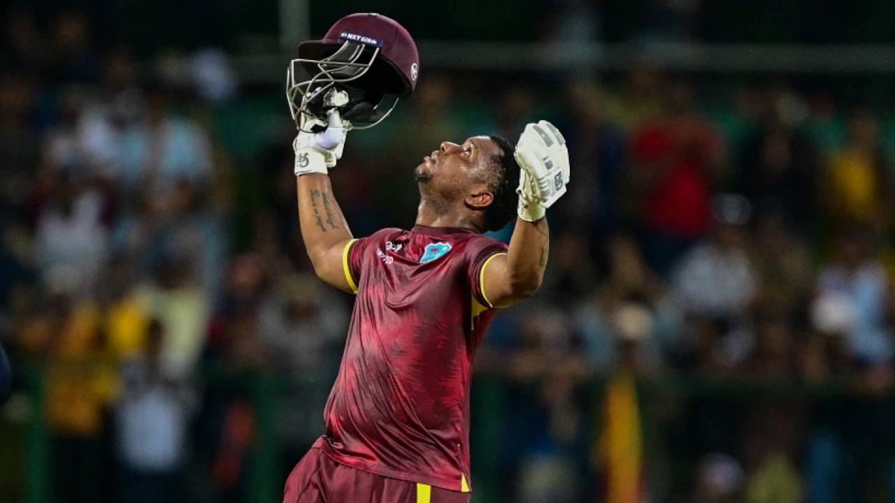 Evin Lewis scored 102 off 61 balls, Sri Lanka vs West Indies, 3rd ODI, Pallekele, October 26, 2024