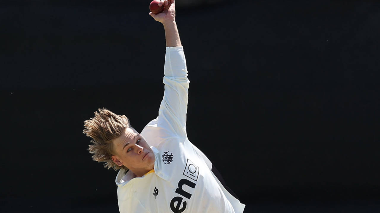 Cooper Connolly in his delivery stride, Western Australia vs Queensland, Sheffield Shield, WACA, October 10, 2024