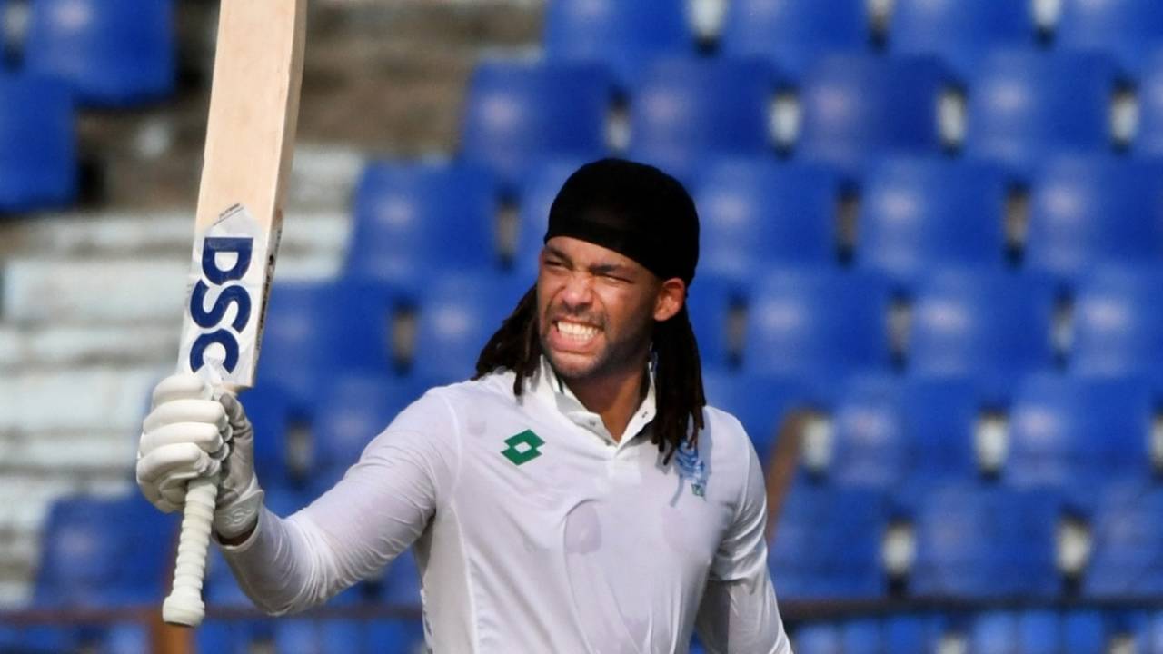 Tony de Zorzi celebrates his maiden ton, Bangladesh vs South Africa, 2nd Test, first day, Chattogram, October 29, 2024