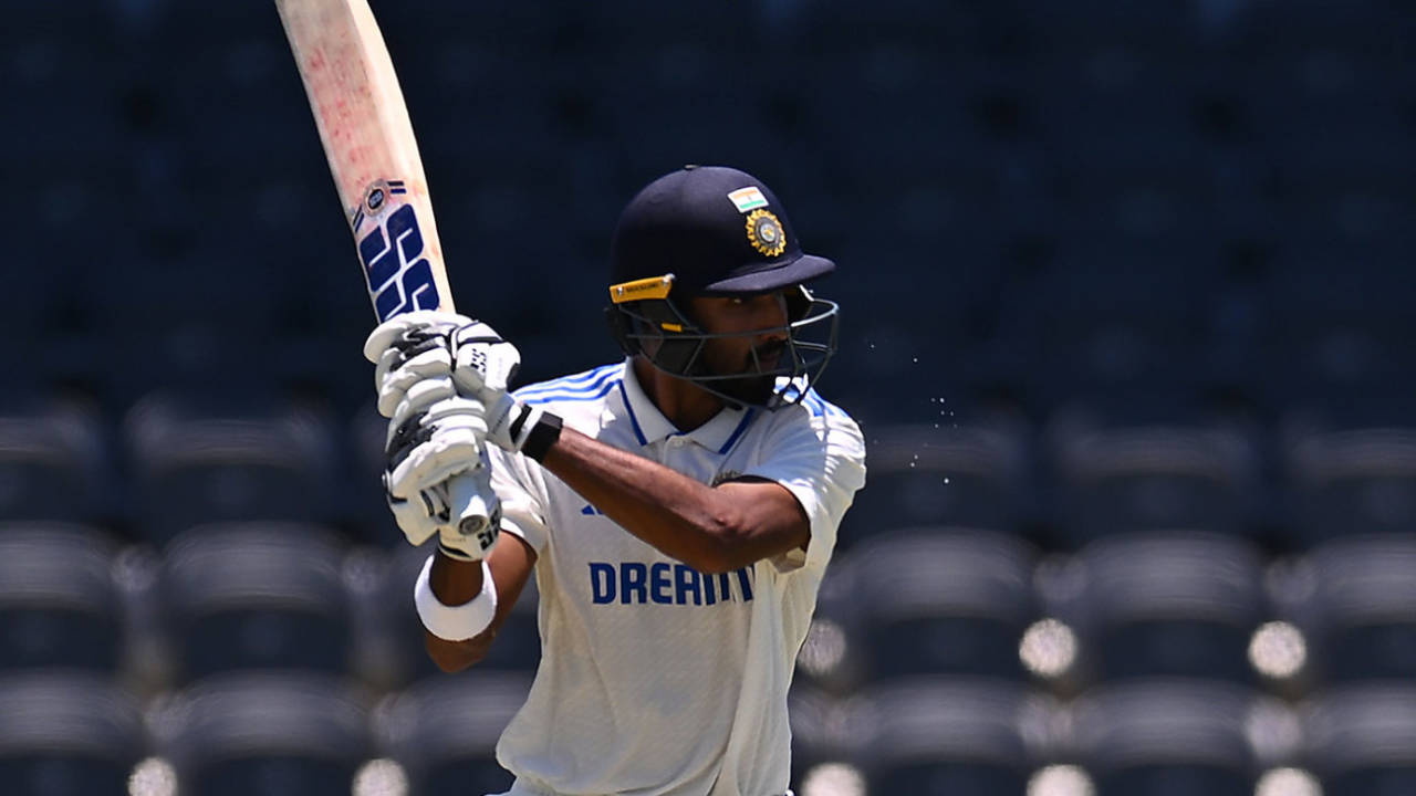 Devdutt Padikkal goes square through the off side, Australia A vs India A, 1st four-day game, Mackay, October 31, 2024