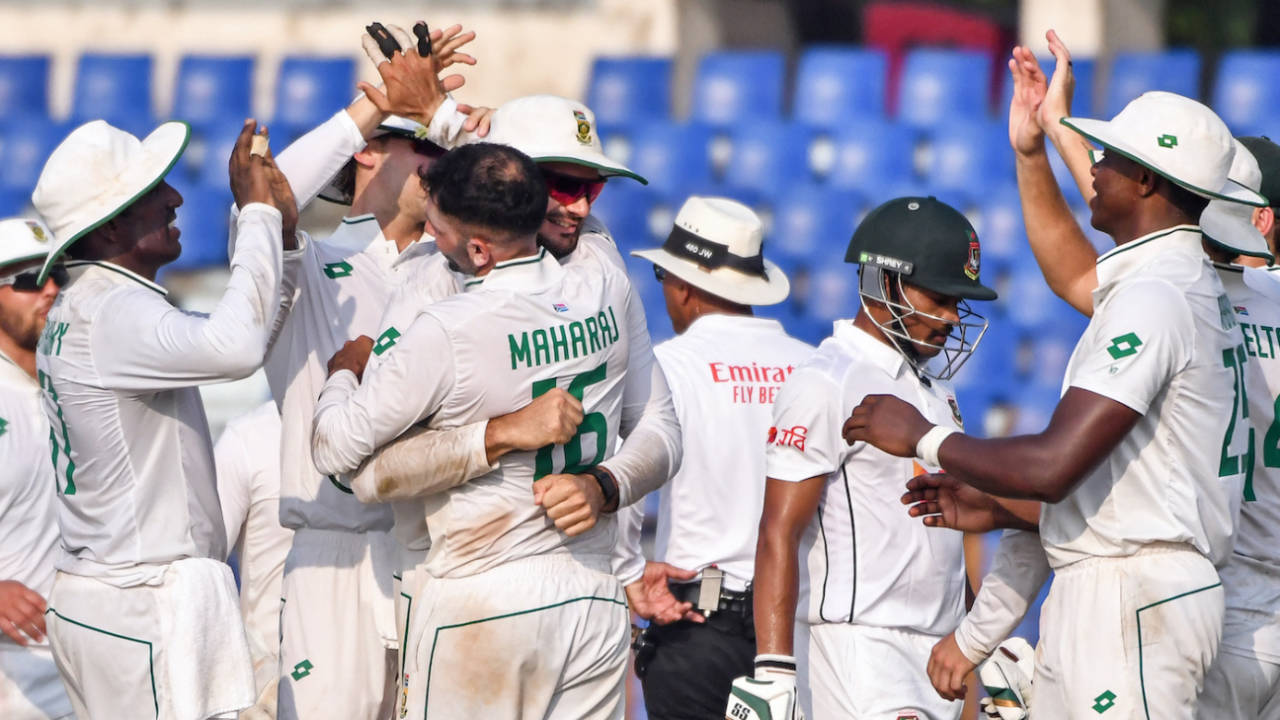 Keshav Maharaj finished with 5 for 59, Bangladesh vs South Africa, 2nd Test, Chattogram, 3rd day, October 31, 2024