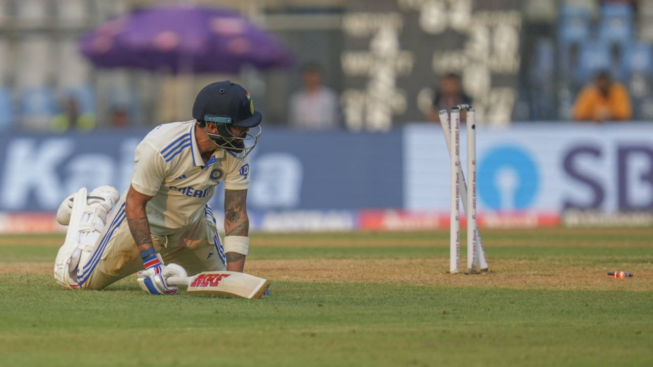 Virat Kohli was run out looking for a quick single, India vs New Zealand, 3rd Test, Mumbai, 1st day, November 1, 2024