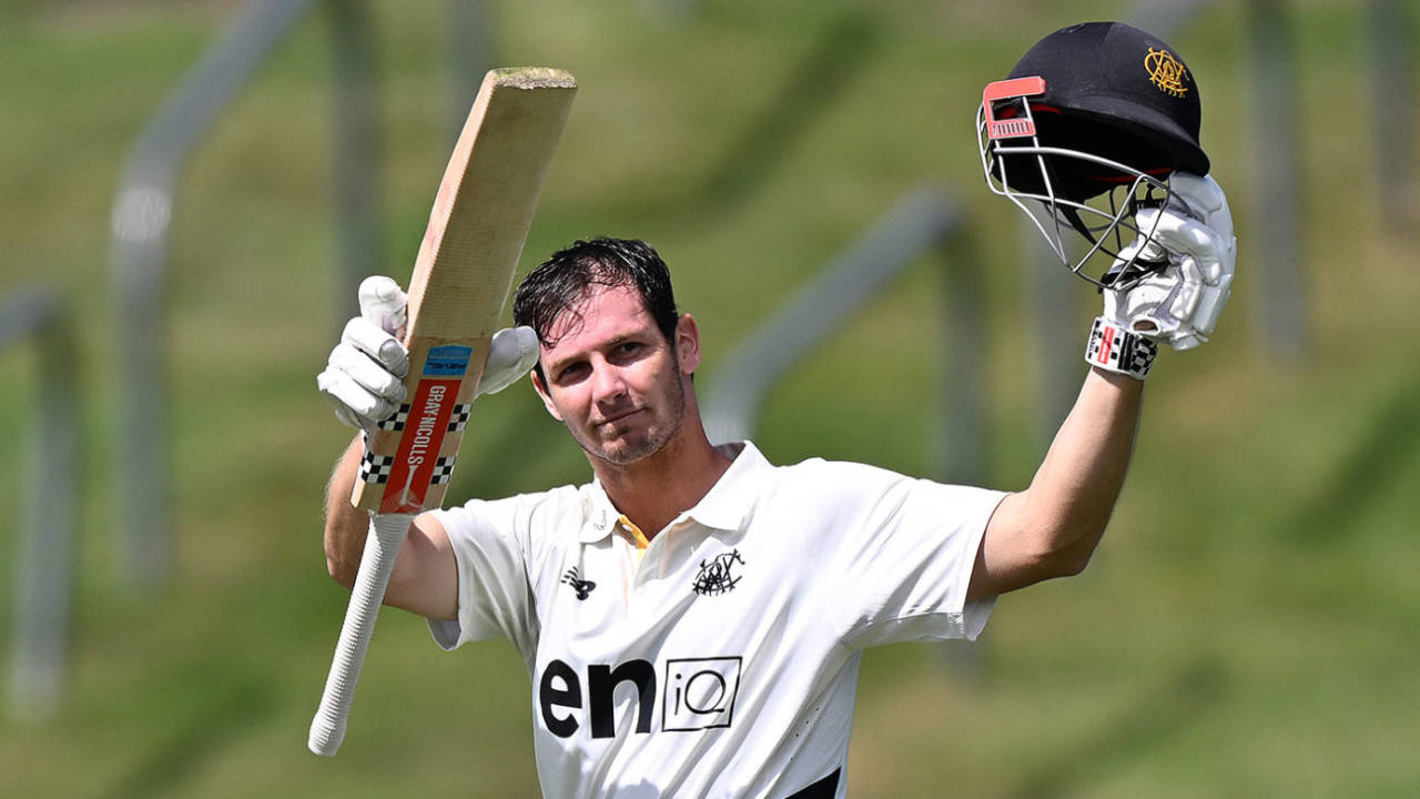 Hilton Cartwright brought up his ninth first-class century, Tasmania vs Western Australia, Sheffield Shield, Hobart, November 3, 2024