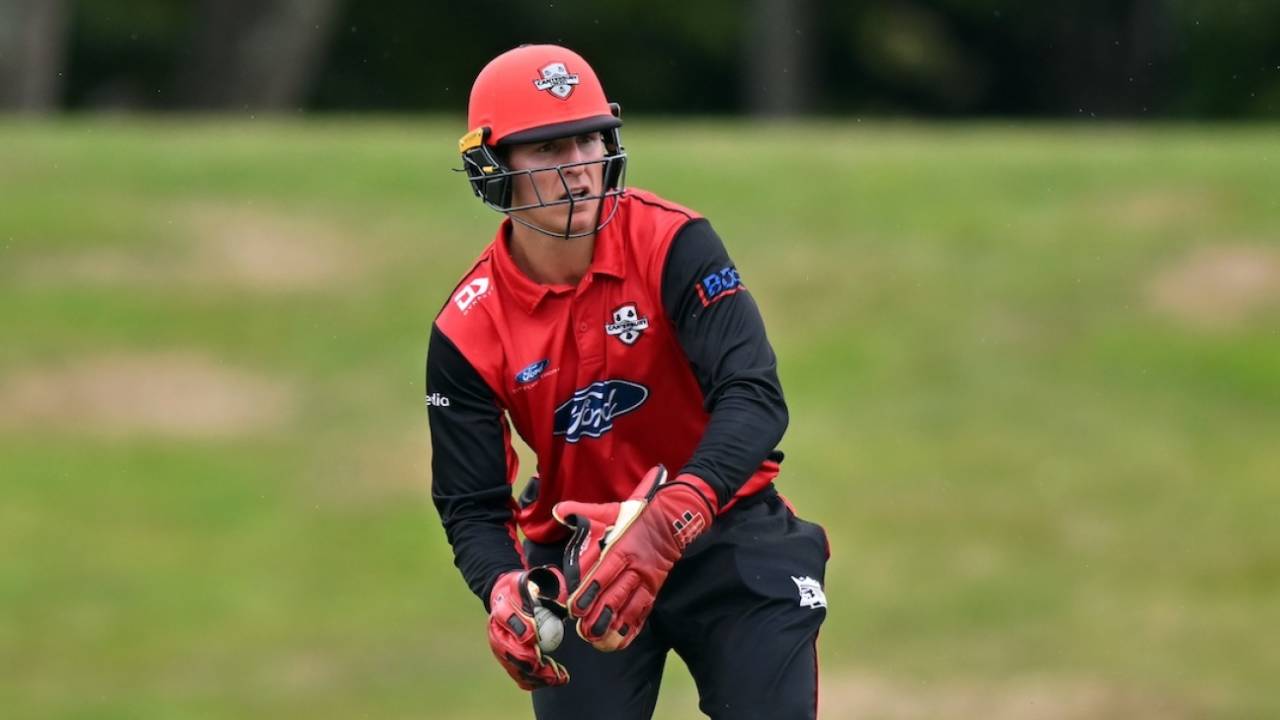 Mitchell Hay collects the ball, Christchurch, February 24, 2024