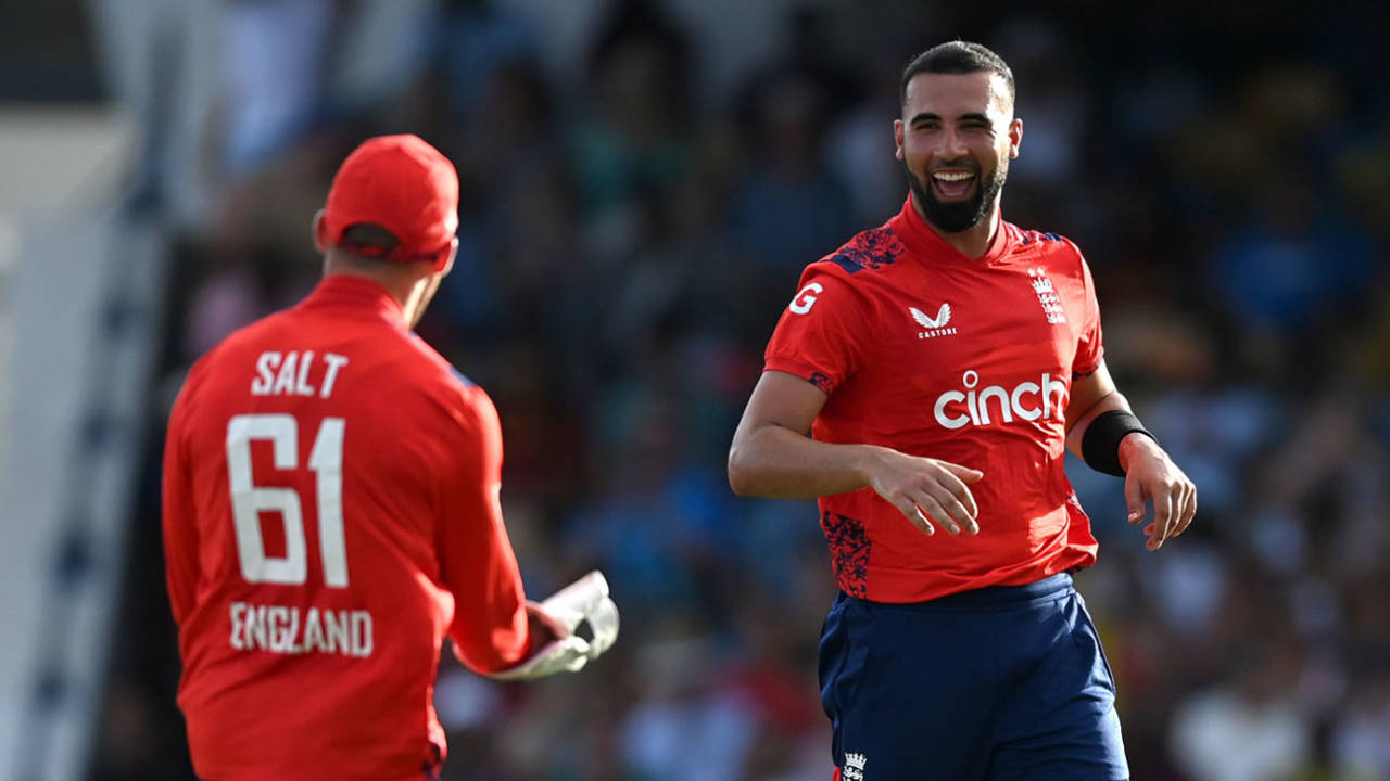Saqib Mahmood made three early strikes, West Indies vs England, 1st T20I, Barbados, November 9, 2024
