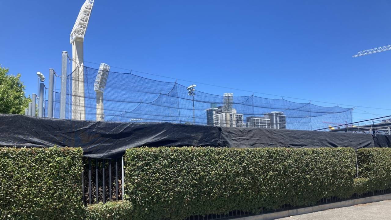 There was another layer of black cloth around the India nets on Wednesday, Perth, November 13, 2024