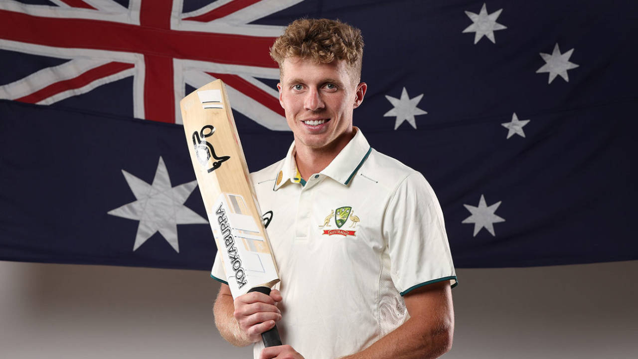 Nathan McSweeney poses ahead of his Test debut, Perth, November 18, 2024