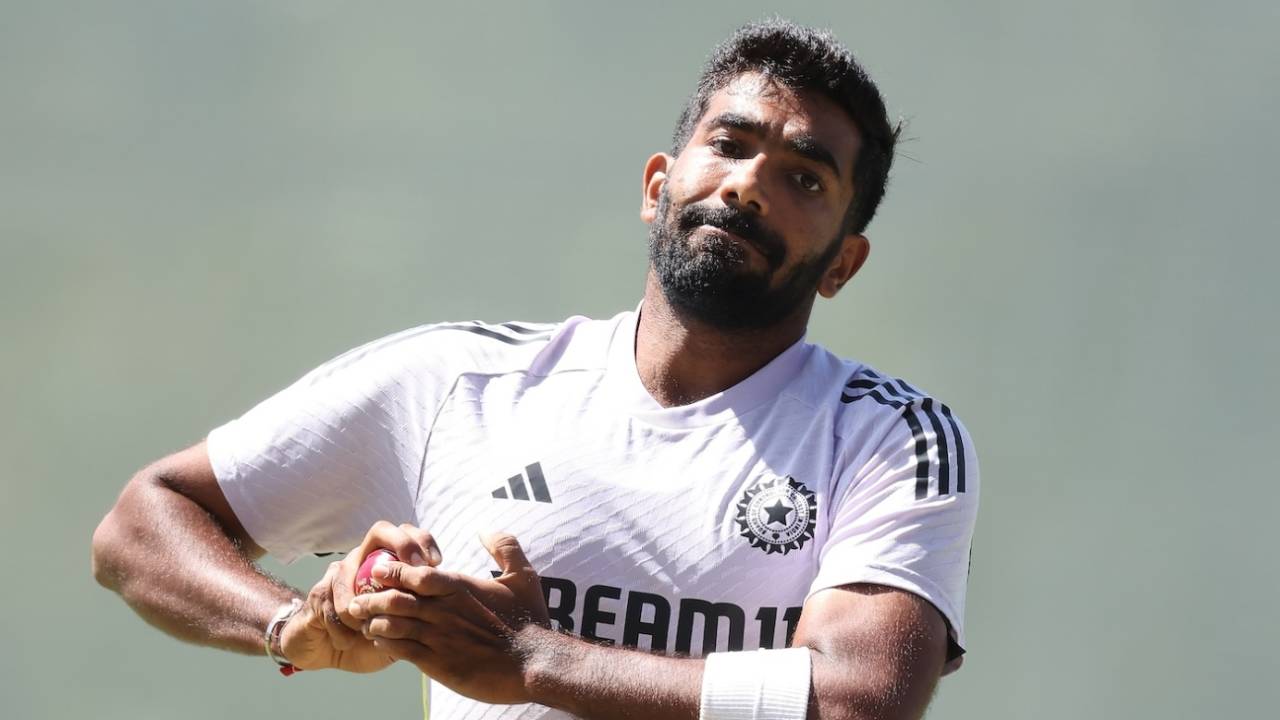 Jasprit Bumrah is all about concentration before delivering in the nets, Optus Stadium, November 20, 2024