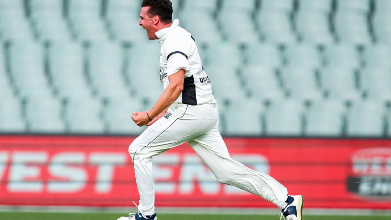 Jhye Richardson made a dramatic start with two wickets in his first over, Western Australia vs South Australia, Sheffield Shield, Adelaide Oval, November 24, 2024