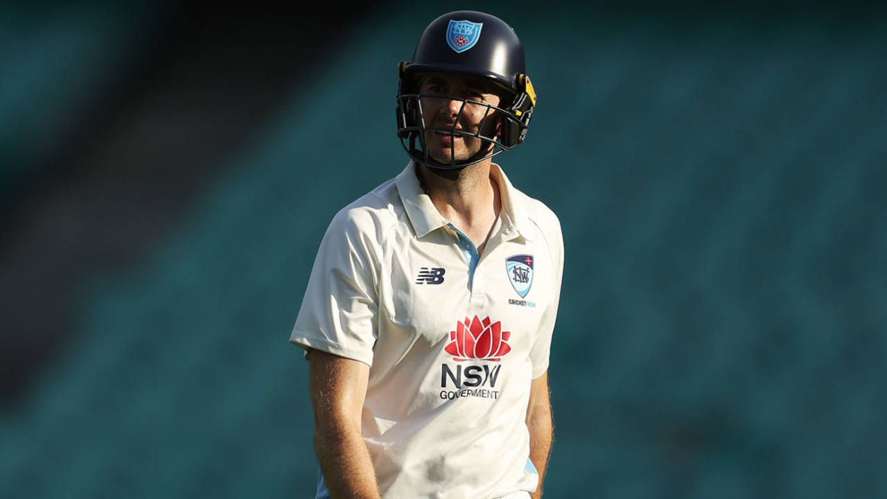 Kurtis Patterson walks off for 99, New South Wales vs Tasmania, Sheffield Shield, SCG, November 24, 2024