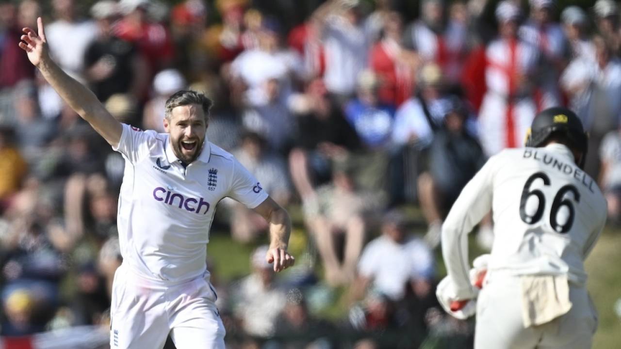 Chris Woakes had Tom Blundell first ball, New Zealand vs England, 1st Men's Test, 3rd day, Christchurch, November 30, 2024