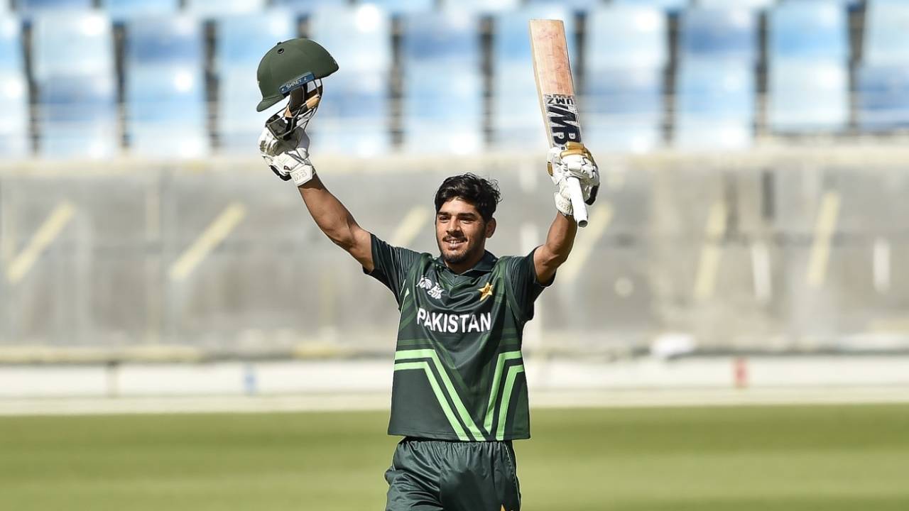 Shahzaib Khan hit 159 off 147 balls, India vs Pakistan, Under-19s Asia Cup, Dubai, November 30, 2024