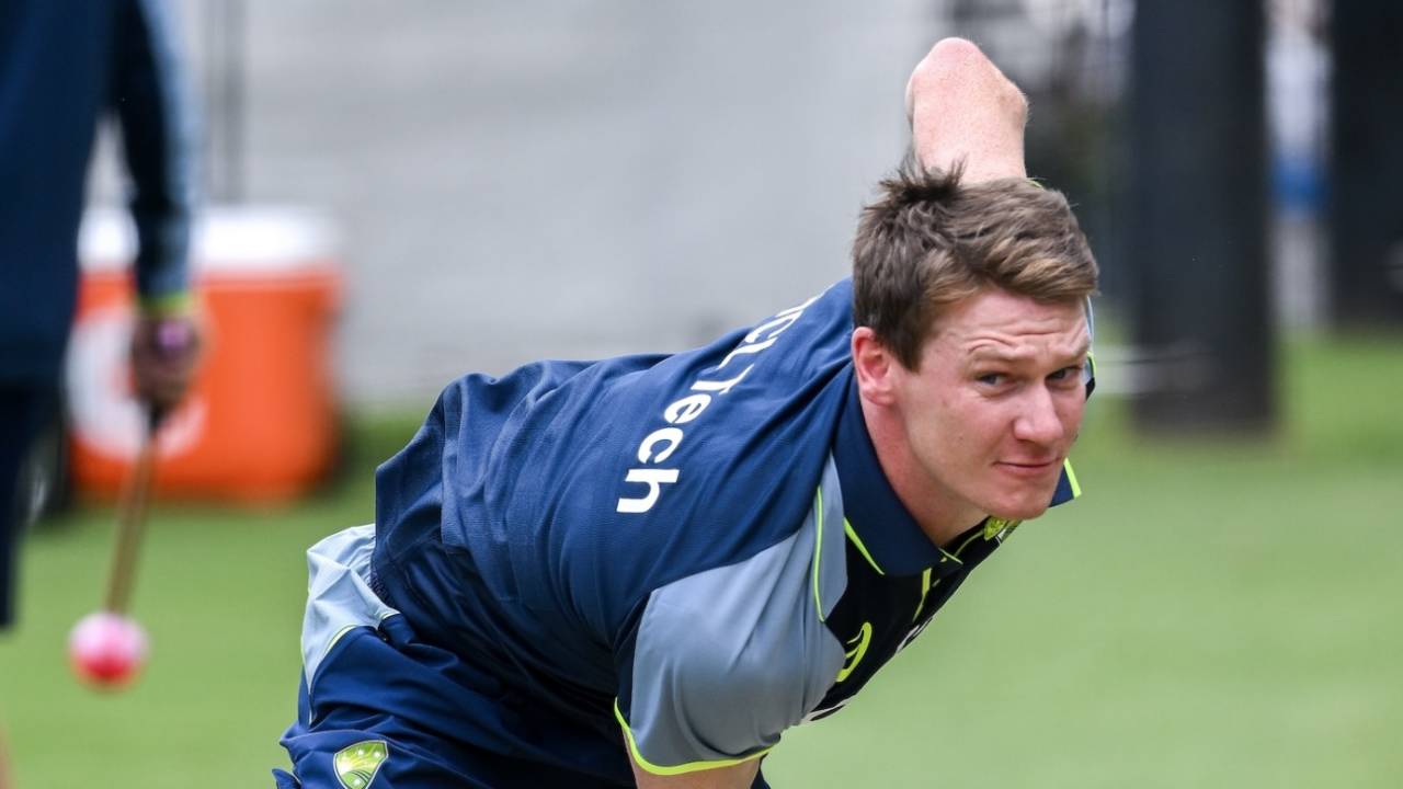 Brendan Doggett sends one down in the nets, Adelaide, December 2, 2024