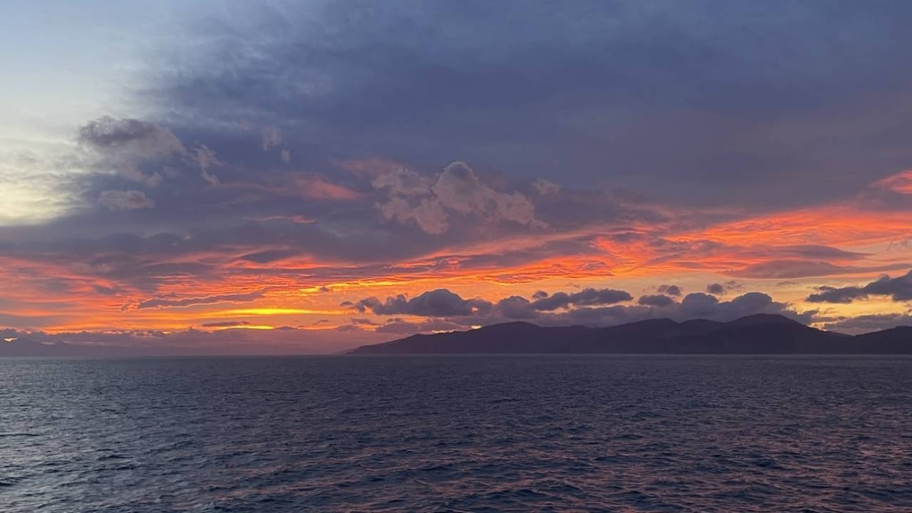 Not a bad sunset on the Cook Strait, December 3, 2024