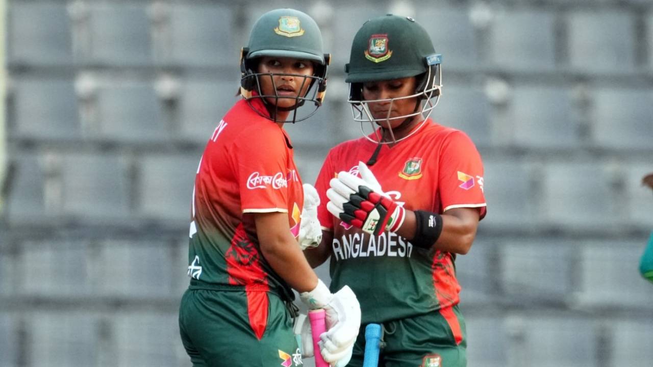 Sobhana Mostary and Dilara Akter added Bangladesh's first century stand for the opening wicket in women's T20Is, Bangladesh vs Ireland, 1st Women's T20I, Sylhet, December 5, 2024
