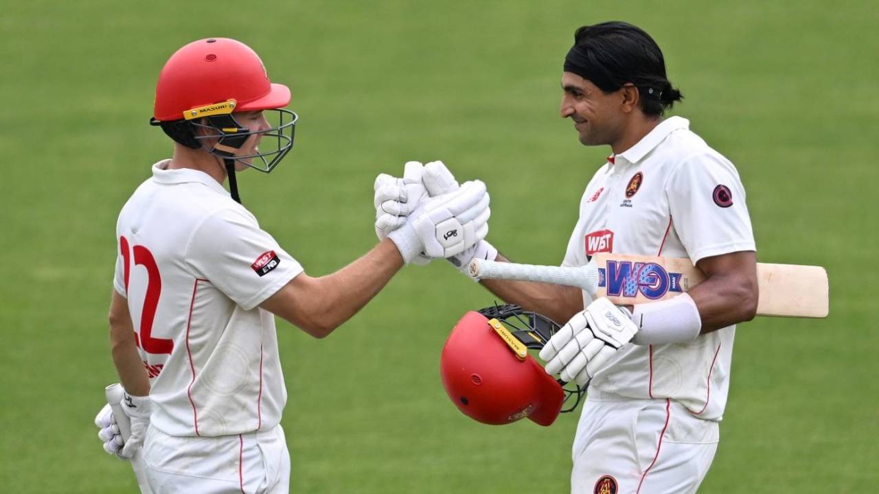 Henry Hunt and Jason Sangha both scored centuries, Tasmania vs South Australia, Day 1, Sheffield Shield, Hobart, December 6, 2024