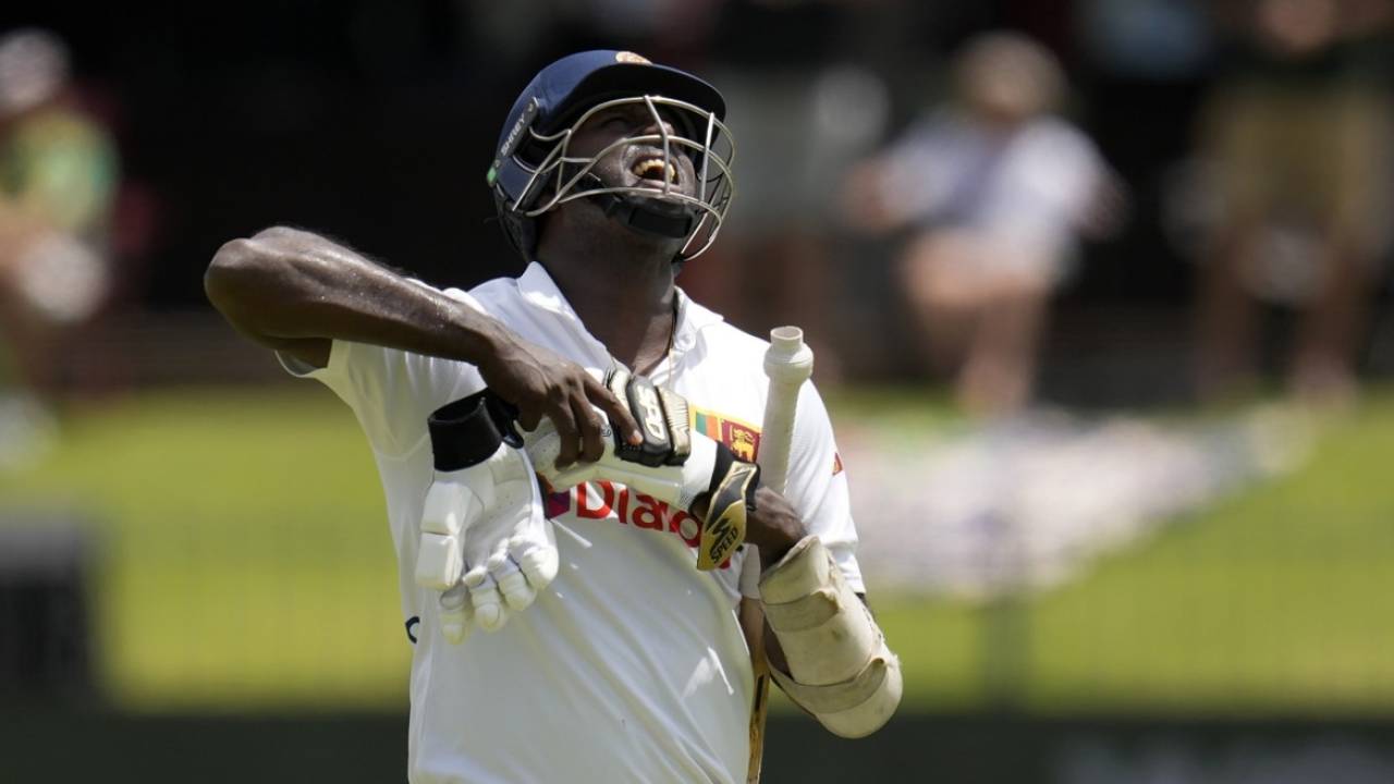 Angelo Mathews was not happy falling six short of a fifty, South Africa vs Sri Lanka, 2nd Test, Gqeberha, 3rd day, December 7, 2024