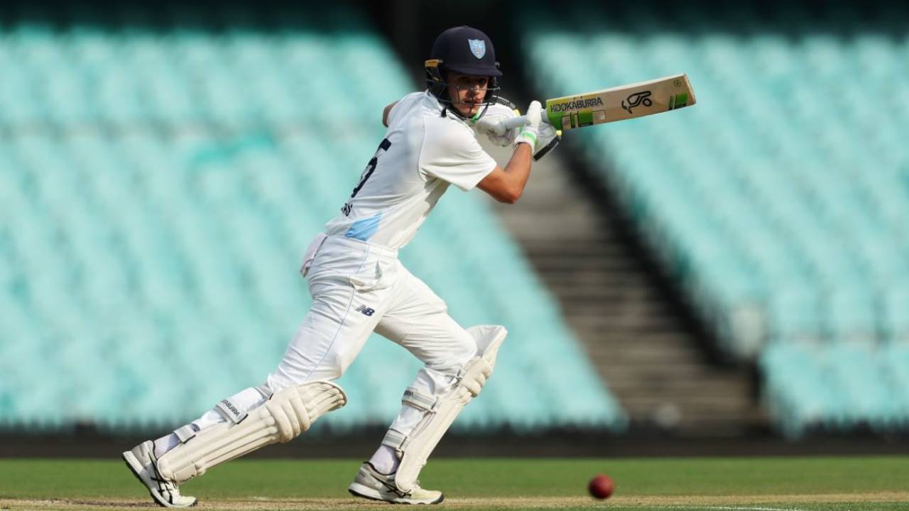 Sam Konstas drives backward of point, New South Wales vs Western Australia, Day 2, Sheffield Shield, SCG, December 7, 2024