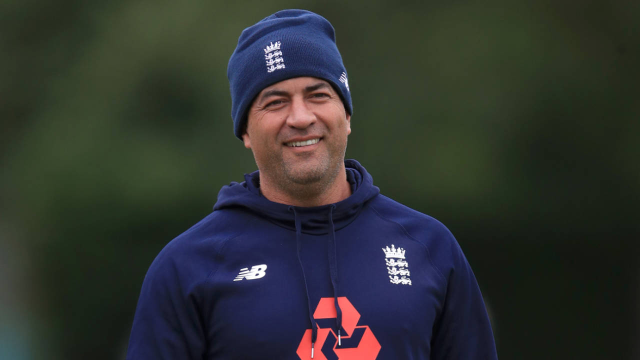 Adam Hollioake in England kit during a coaching stint in 2017, England Lions v South Africa,  Tour Match, June 29, 2017