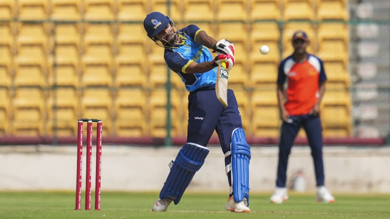 Karan Lal struck a couple of sixes, Bengal vs Chandigarh, Syed Mushtaq Ali Trophy, pre-quarter-final, Bengaluru, December 9, 2024
