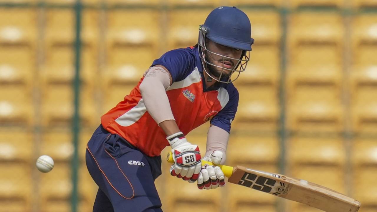 Raj Bawa top-scored for Chandigarh, Bengal vs Chandigarh, Syed Mushtaq Ali Trophy, pre-quarter-final, Bengaluru, December 9, 2024
