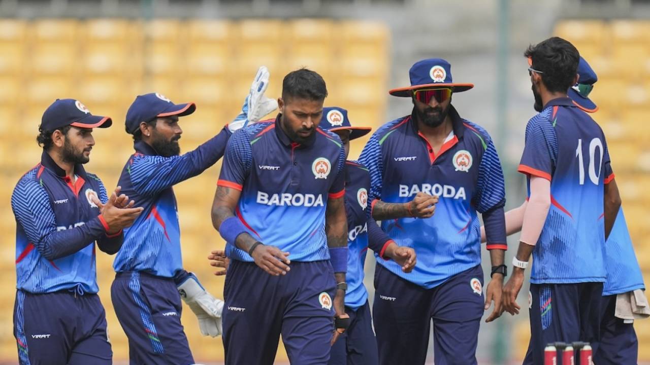 Hardik Pandya struck twice in the 16th over, Baroda vs Bengal, Syed Mushtaq Ali Trophy, 1st quarter-final, Bengaluru December 11, 2024