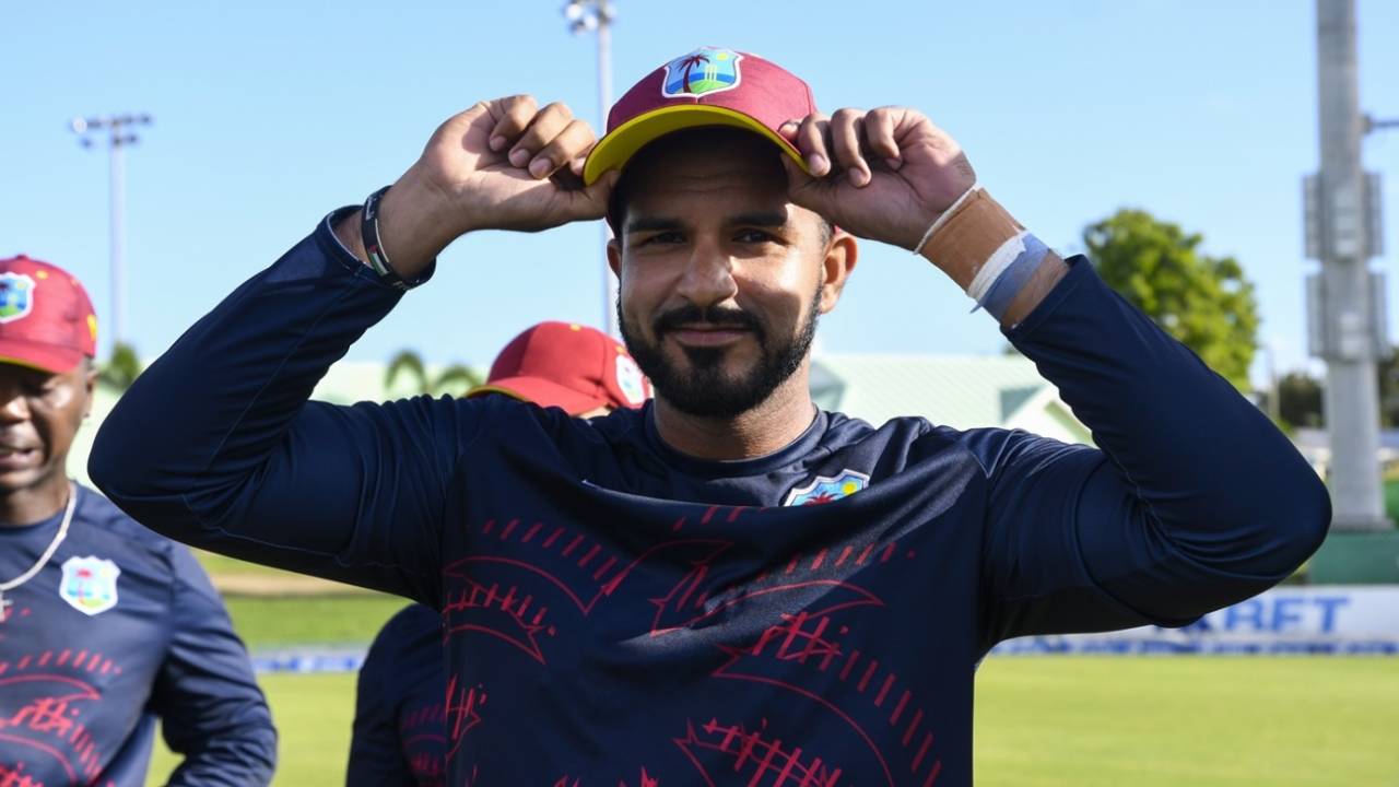 Amir Jangoo poses with his ODI cap, West Indies vs Bangladesh, 3rd ODI, Basseterre, St Kitts, December 12, 2024