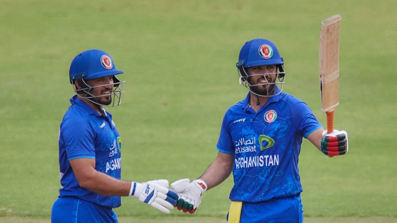 Darwish Rasooli celebrates his maiden half-century, Zimbabwe vs Afghanistan, 2nd T20I, Harare, December 13, 2024