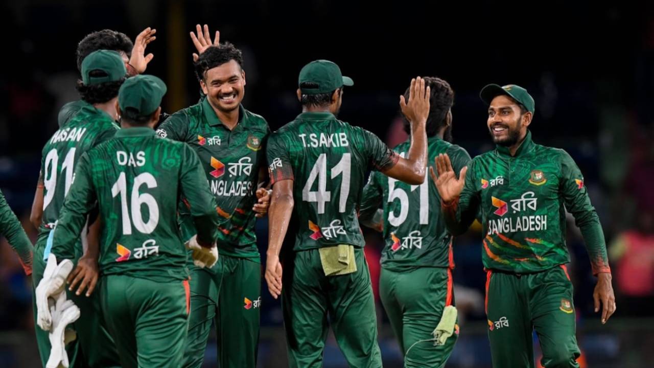 Taskin Ahmed returned 3 for 16, West Indies vs Bangladesh, 2nd T20I, Kingstown, December 18, 2024