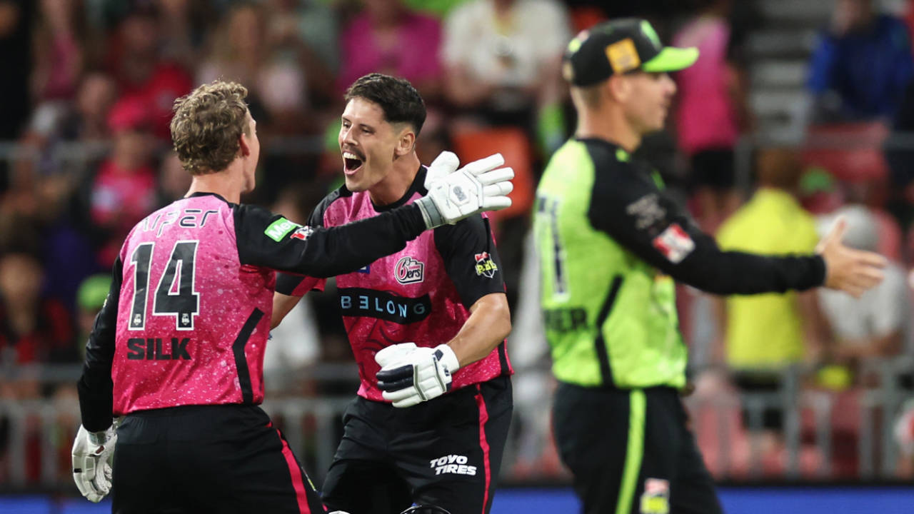 Jordan Silk and Ben Dwarshuis added 24 runs in 11 balls to take Sydney Sixers home, Sydney Sixers vs Sydney Thunder, BBL, Sydney Showground Stadium, December 21, 2024
