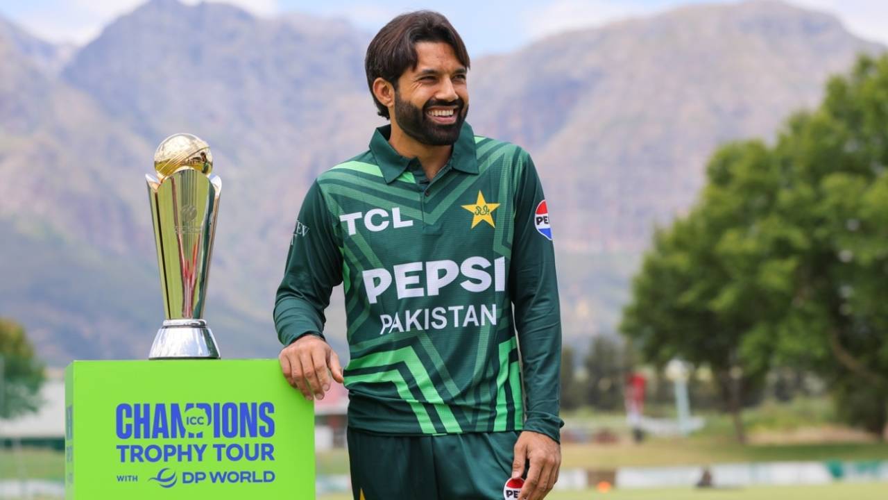 Pakistan captain Mohammad Rizwan during the Men's Champions Trophy tour, ICC Men's Champions Trophy Tour, Paarl, December 17, 2024