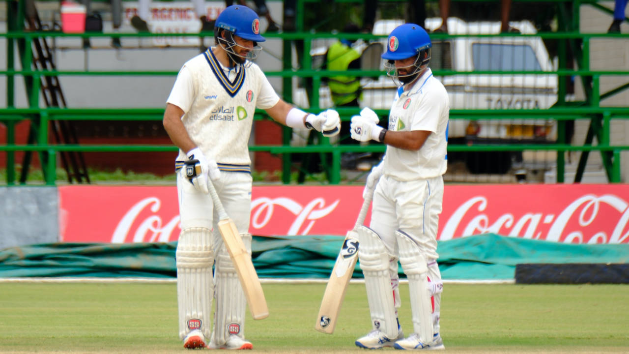 Rahmat Shah and Hashmatullah Shahidi put on a mammoth third-wicket stand, Zimbabwe vs Afghanistan, 1st Test, 3rd day, Bulawayo, December 28, 2024