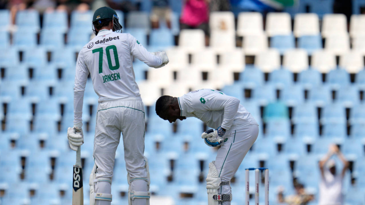 Kagiso Rabada roars in satisfaction after making 31 off 26 to take South Africa home, South Africa vs Pakistan, 1st Test, fourth day, Centurion, December 29, 2024