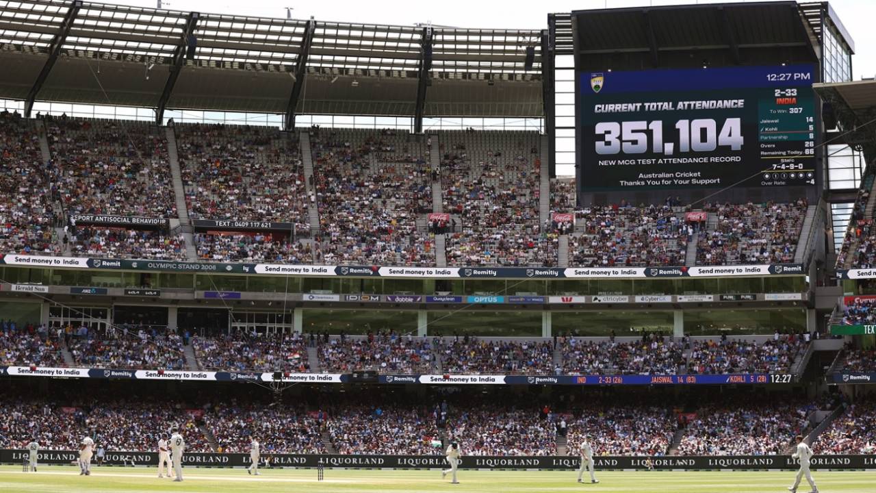A record total attendance at the MCG, Australia vs India, 4th Test, Melbourne, ICC World Test Championship, Day 5, December 30, 2024