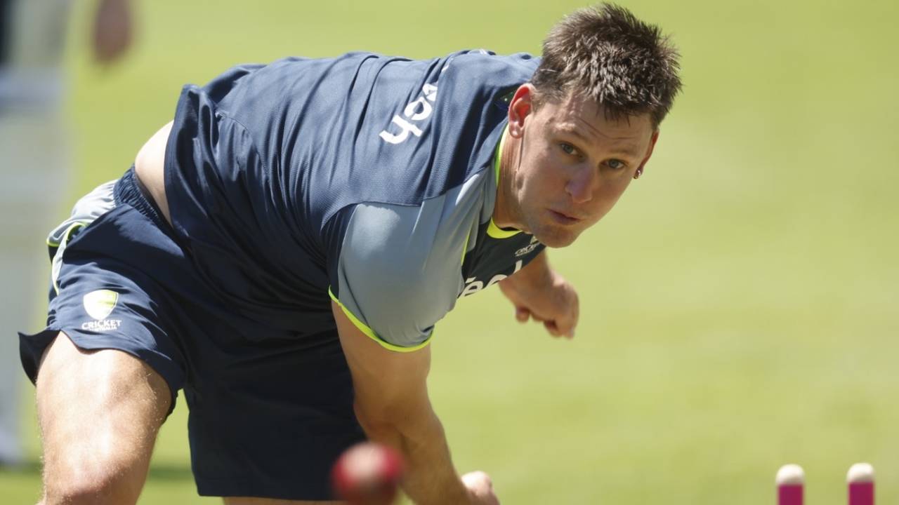 Beau Webster bowls at the nets, Sydney, January 1, 2025