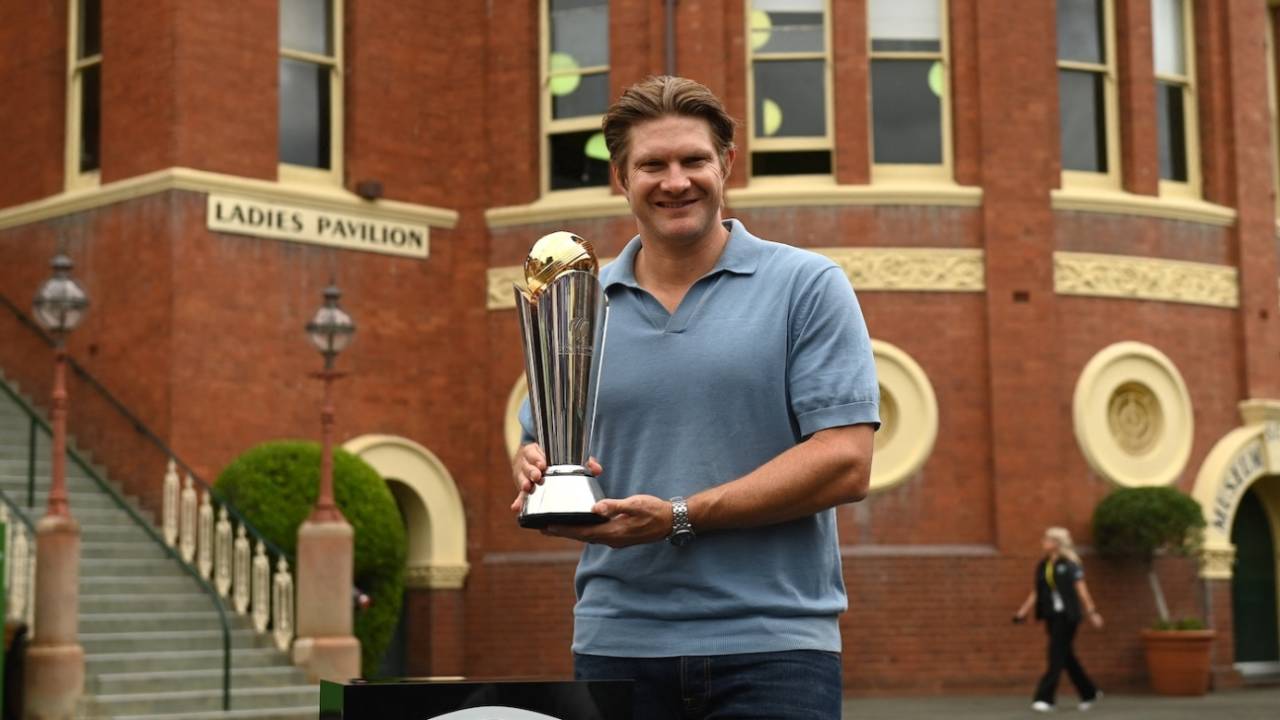 Shane Watson with the Champions Trophy, Sydney, January 2, 2025