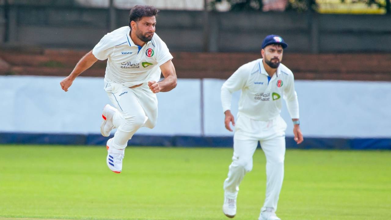Fareed Ahmad bowled eight overs on the trot, Zimbabwe vs Afghanistan, 2nd Test, Bulawayo, 2nd day, January 3, 2025