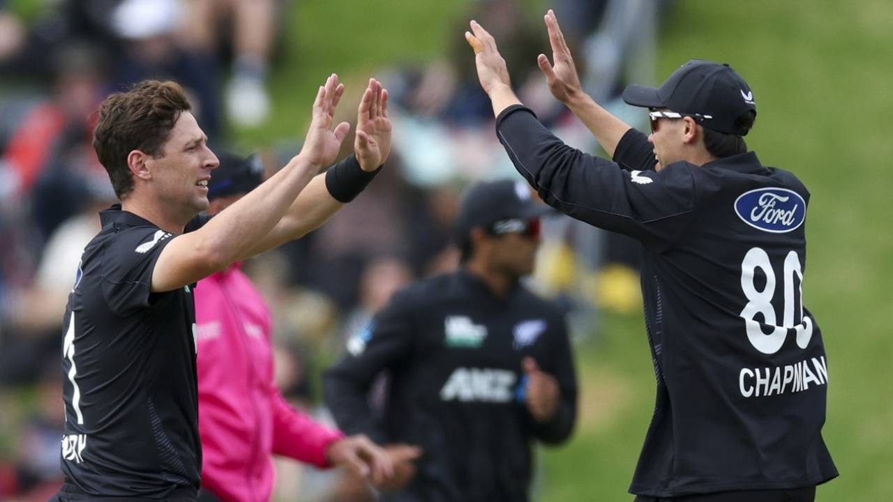 Matt Henry celebrates a wicket, New Zealand vs Sri Lanka, 1st ODI, Wellington, January 05, 2025