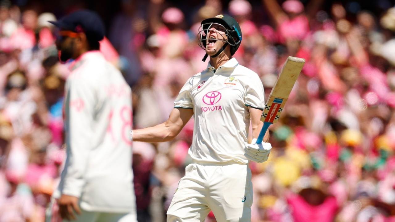 Beau Webster, the debutant, roars after hitting the winning runs, Australia vs India, 5th Test, Sydney, 3rd day, January 5, 2024