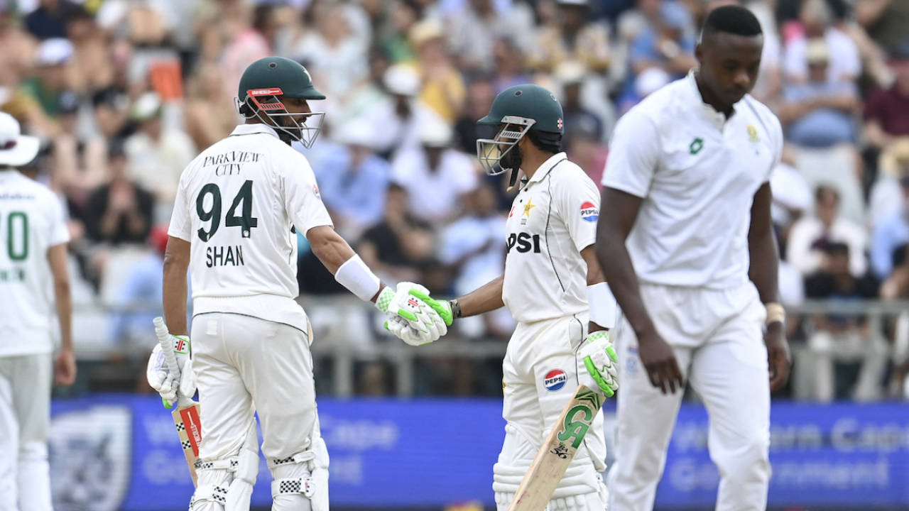 Shan Masood and Babar Azam put on Pakistan's first century stand for the opening wicket since December 2022, South Africa vs Pakistan, 2nd Test, Cape Town, 3rd day, January 5, 2025