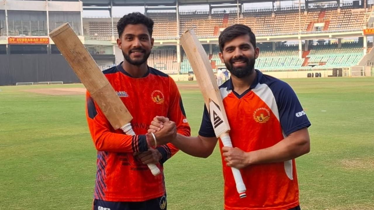Tushar Joshi and Manan Vohra added 237 for the first wicket, Chandigarh vs Jammu and Kashmir, Visakhapatnam, Vijay Hazare Trophy, January 5, 2025