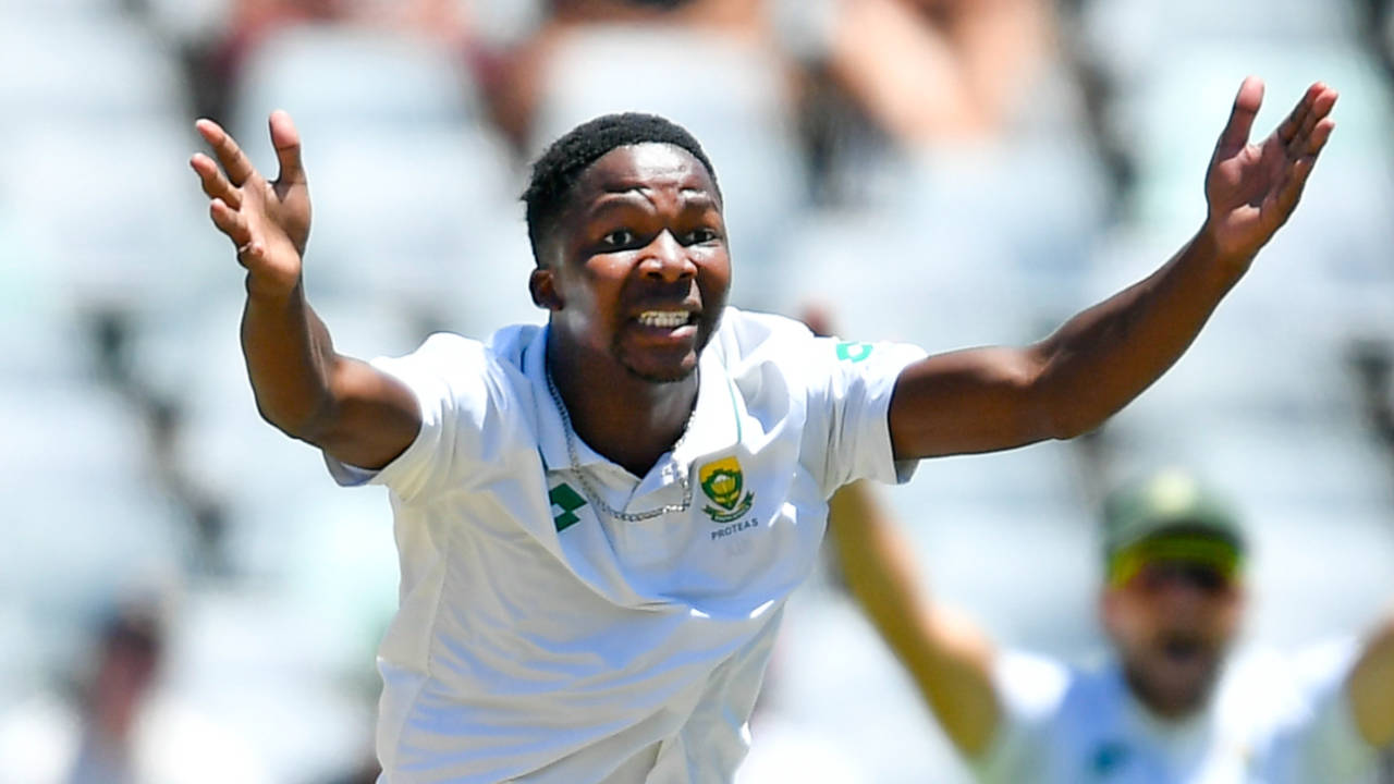 Kwena Maphaka claimed the key wicket of Shan Masood for 145, South Africa vs Pakistan, 2nd Test, Cape Town, 4th day, January 6, 2025