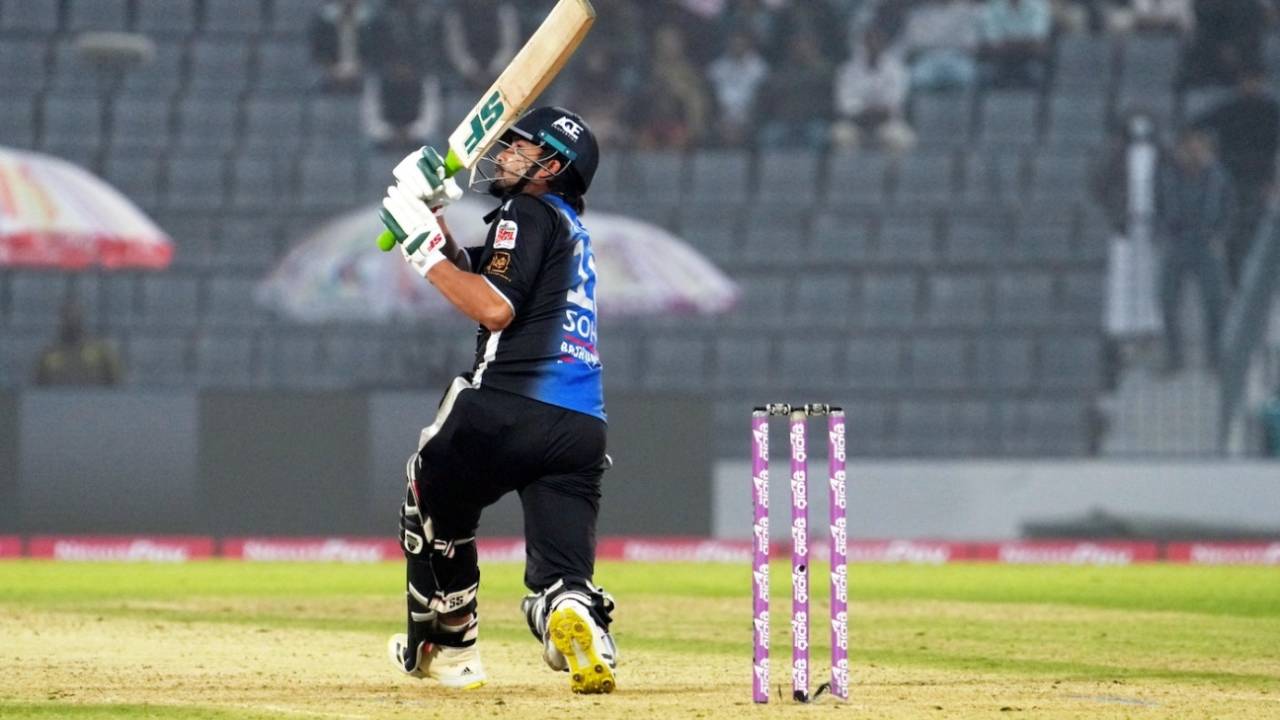 Nurul Hasan went big in the last over against Kyle Mayers, Fortune Barishal vs Rangopur Riders, BPL, Sylhet, January 9, 2025