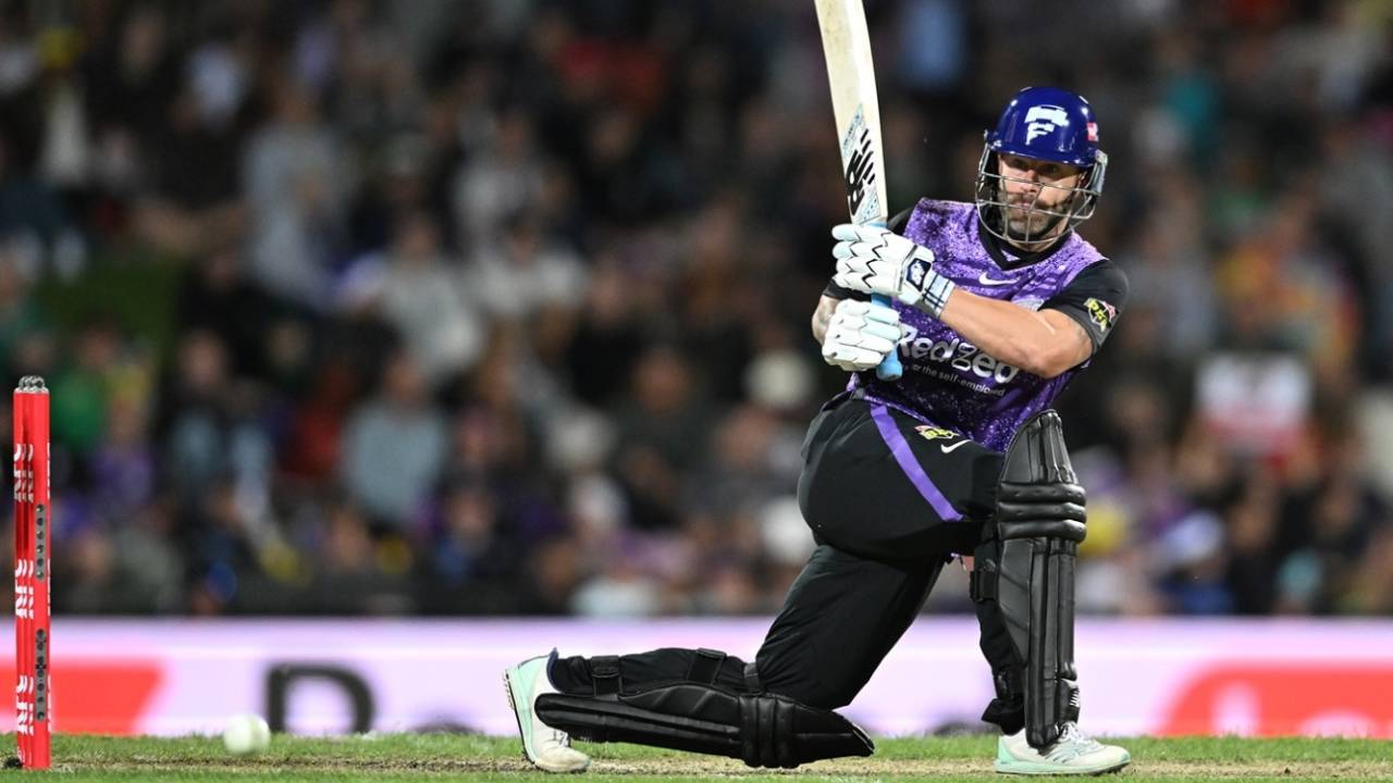 Matthew Wade smashed 36 off 23 balls to give Hobart Hurricanes' chase the impetus, Hobart Hurricanes vs Melbourne Renegades, BBL 2024-25, Hobart, January 14, 2025