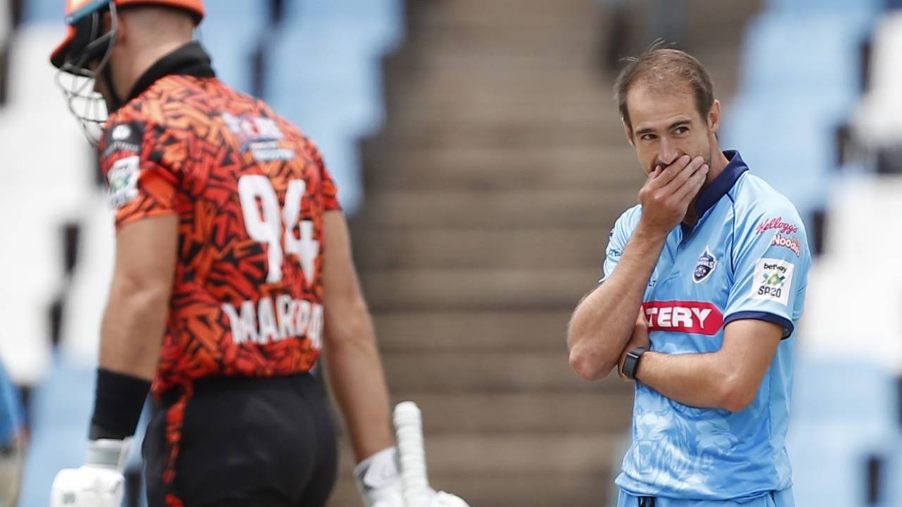 Daryn Dupavillon cannot believe Aiden Markram picked the fielder out perfectly, Pretoria Capitals vs Sunrisers Eastern Cape, SA20, Centurion, January 14, 2025